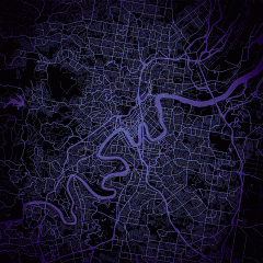 Black Brisbane map