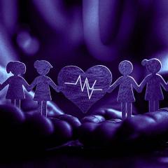 Hands holding medical and healthcare icons