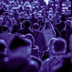 Crowd of people on public street