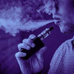 close up of man vaping