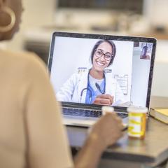 woman having a virtual doctor consult